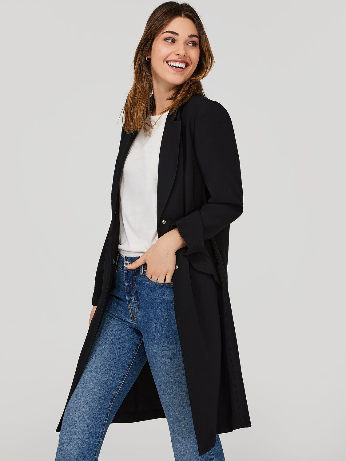 Flap Pocket Relaxed Car Coat sold by Suzy Shier product image thumbnail 5