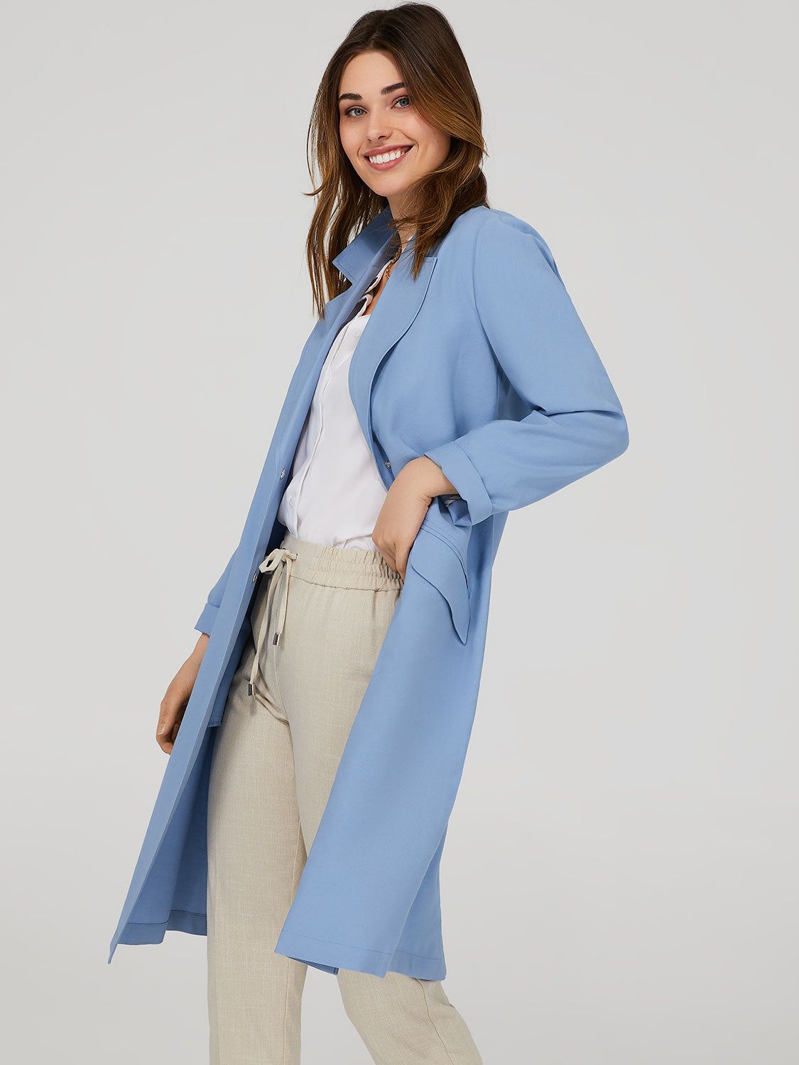 Flap Pocket Relaxed Car Coat sold by Suzy Shier product image thumbnail 3
