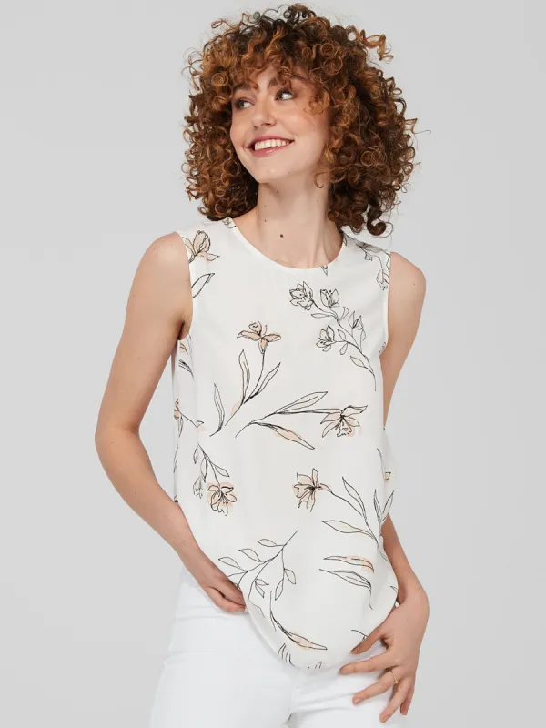 Printed Crepe Chiffon Top sold by Suzy Shier