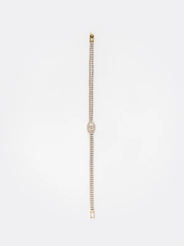 2-Layer Tennis Bracelet With Center Gem sold by Suzy Shier