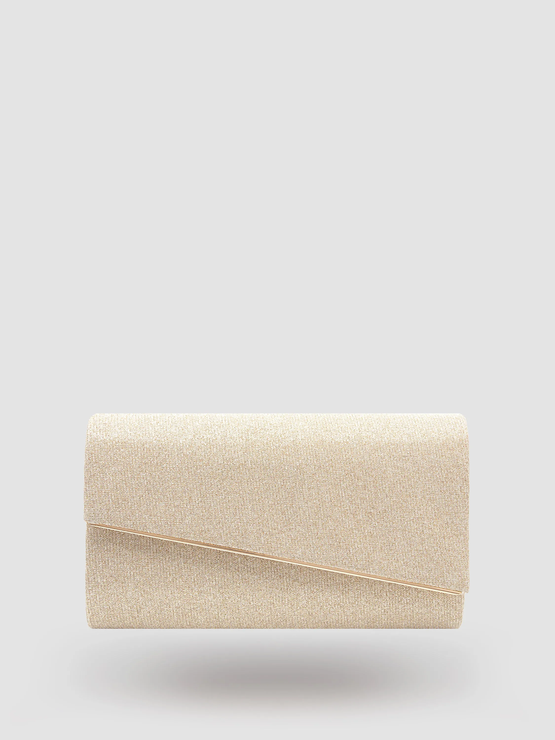 Asymmetrical Flapover Clutch With Metal Trim sold by Suzy Shier product image thumbnail 3