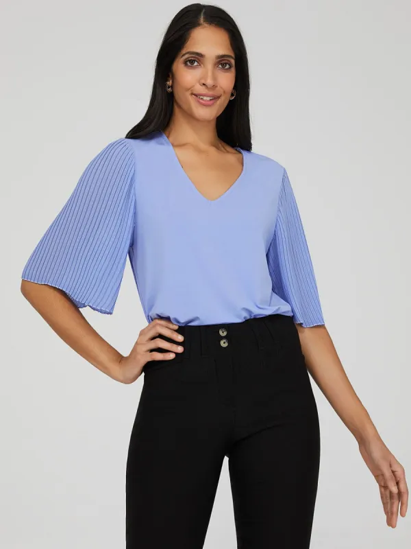 3/4 Sleeve V-Neck Top sold by Suzy Shier