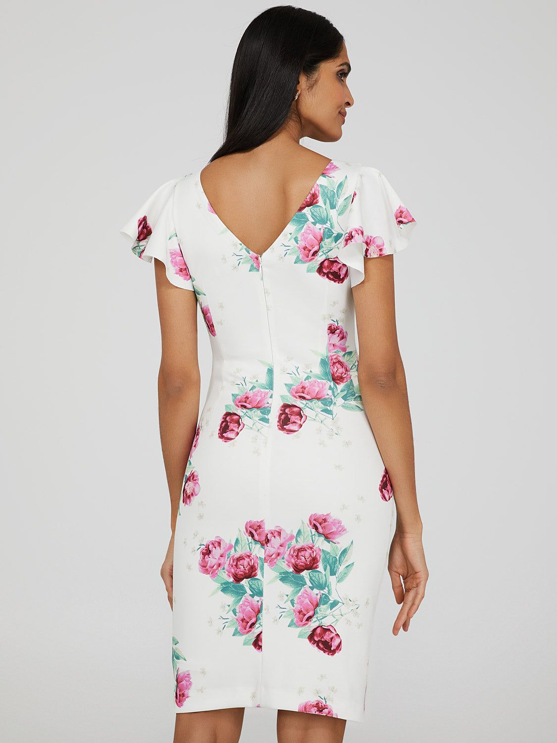 Flutter Sleeve Printed Scuba Dress sold by Suzy Shier product image thumbnail 5