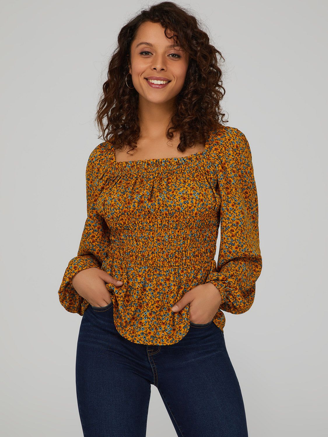 Puff Sleeve Peasant Top sold by Suzy Shier