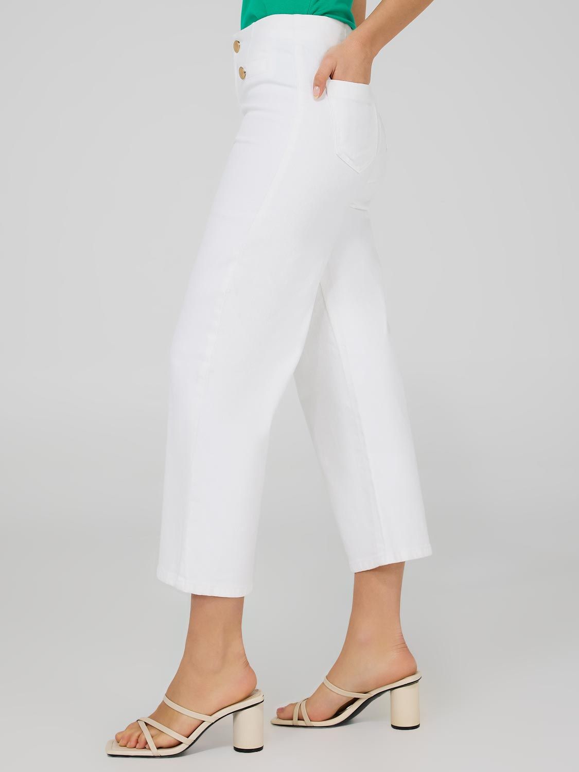 High Waisted Cropped Wide Leg Gaucho Pants sold by Suzy Shier product image thumbnail 3