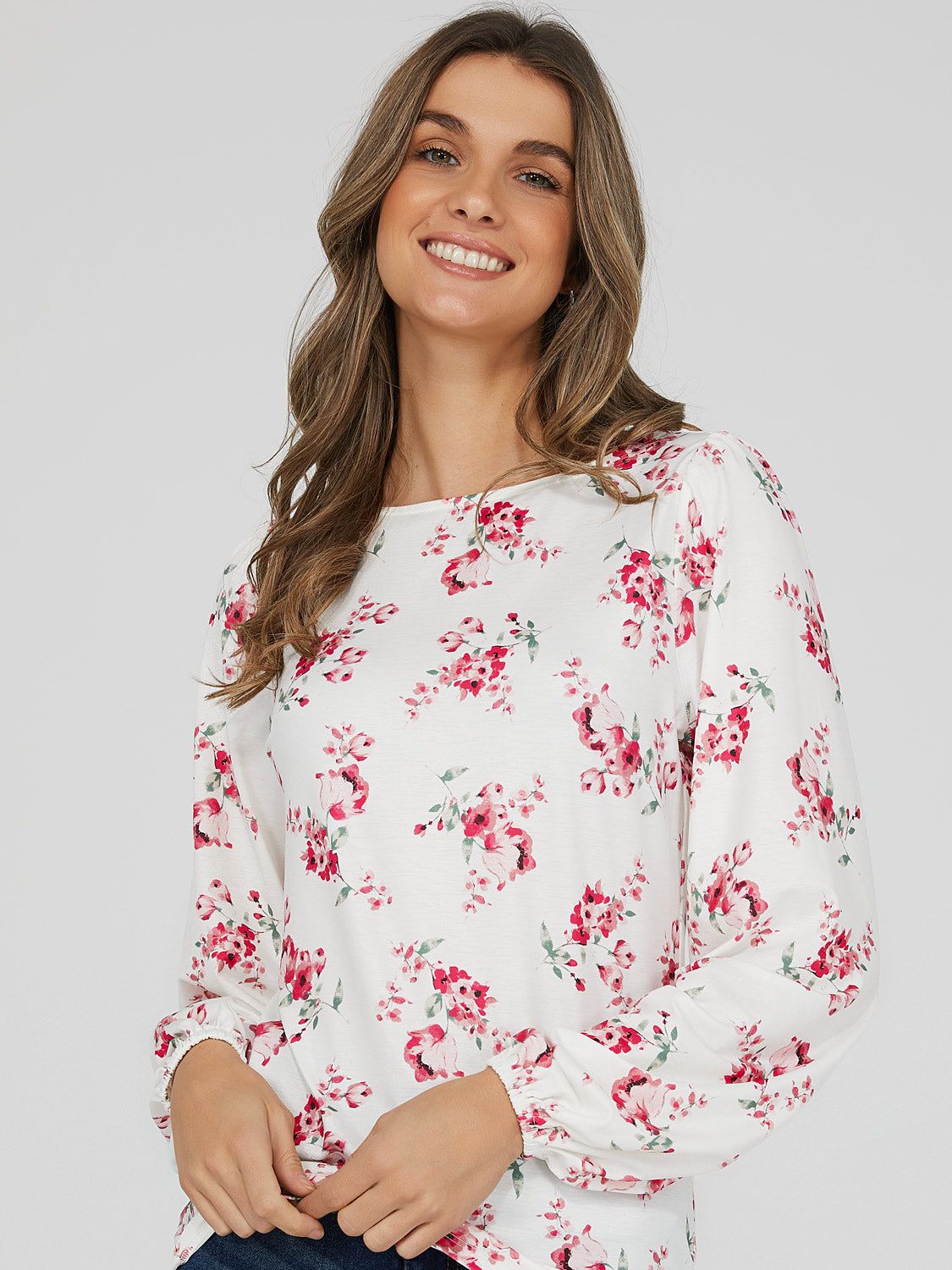 Floral Print Boat Neck Top sold by Suzy Shier product image thumbnail 2