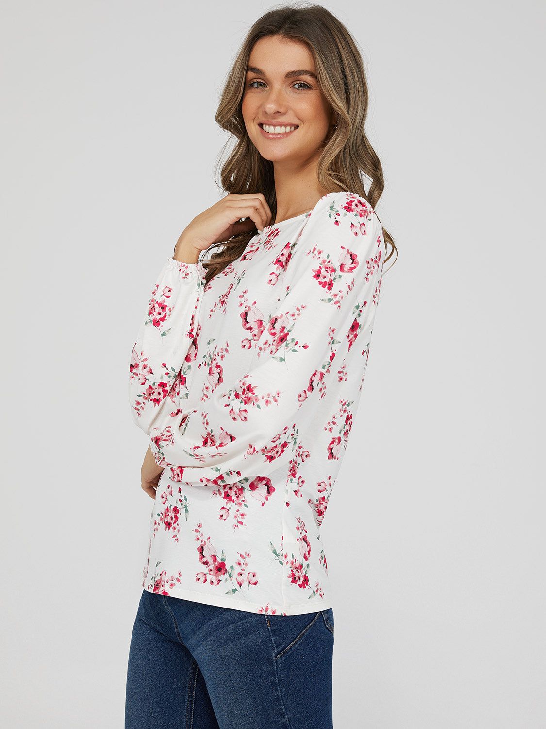 Floral Print Boat Neck Top sold by Suzy Shier product image thumbnail 3