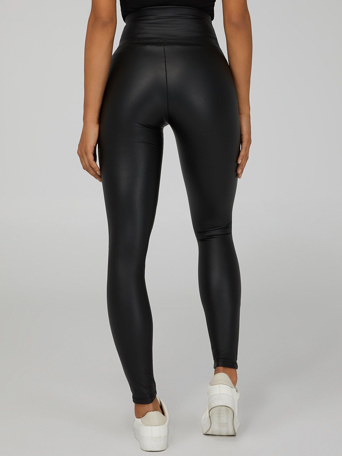 Liquid-Look Faux Leather Pintuck Leggings sold by Suzy Shier product image thumbnail 4