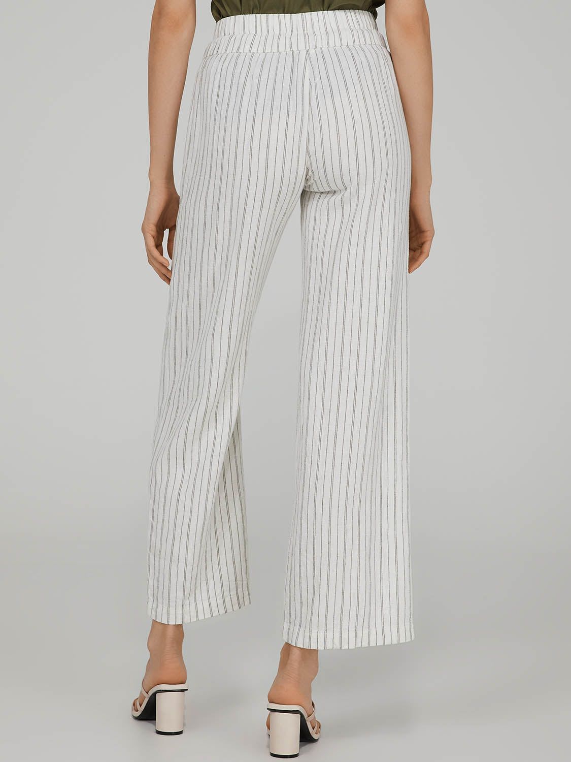 Striped Linen Wide Leg Pants sold by Suzy Shier product image thumbnail 4