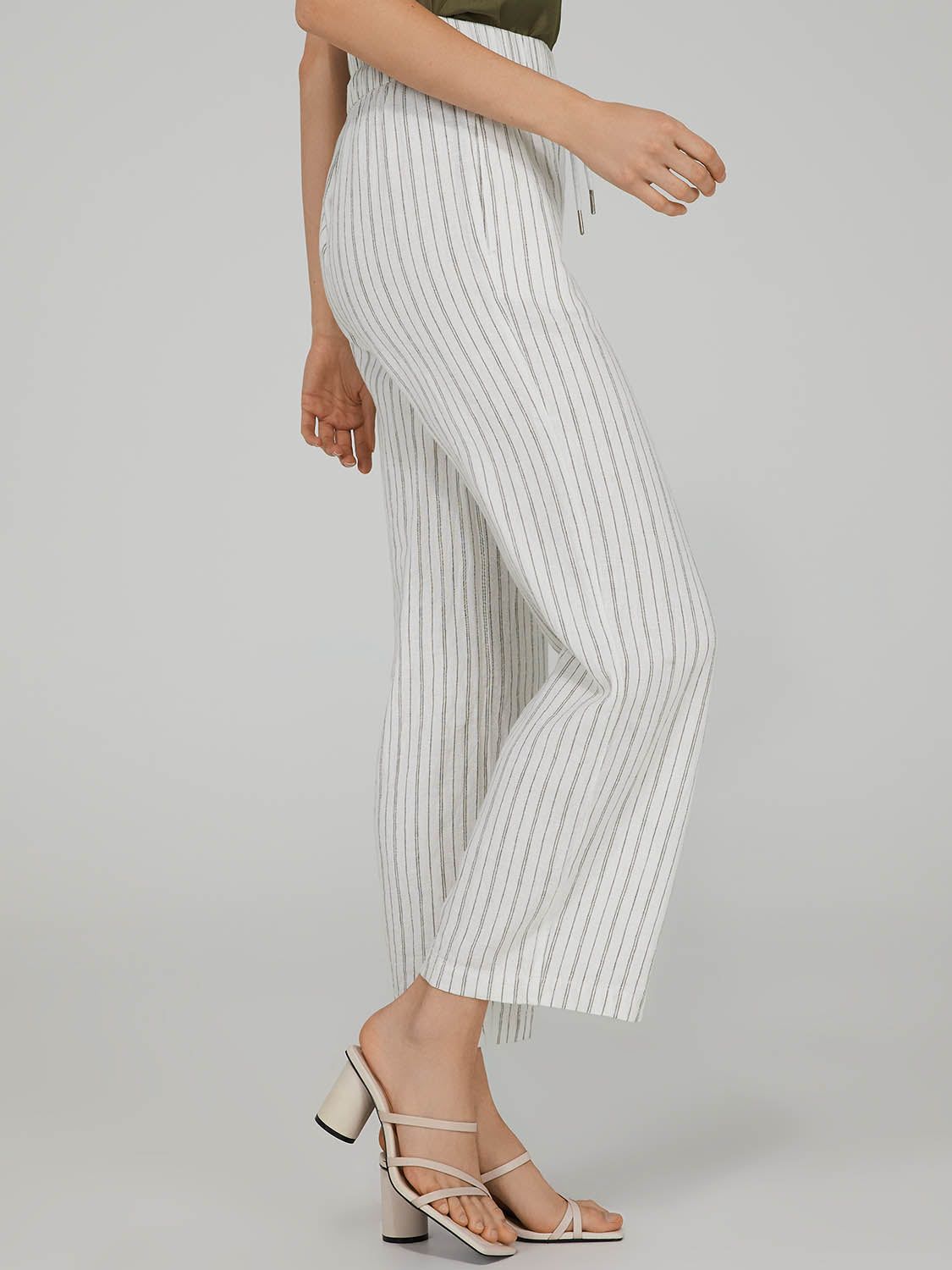 Striped Linen Wide Leg Pants sold by Suzy Shier product image thumbnail 3