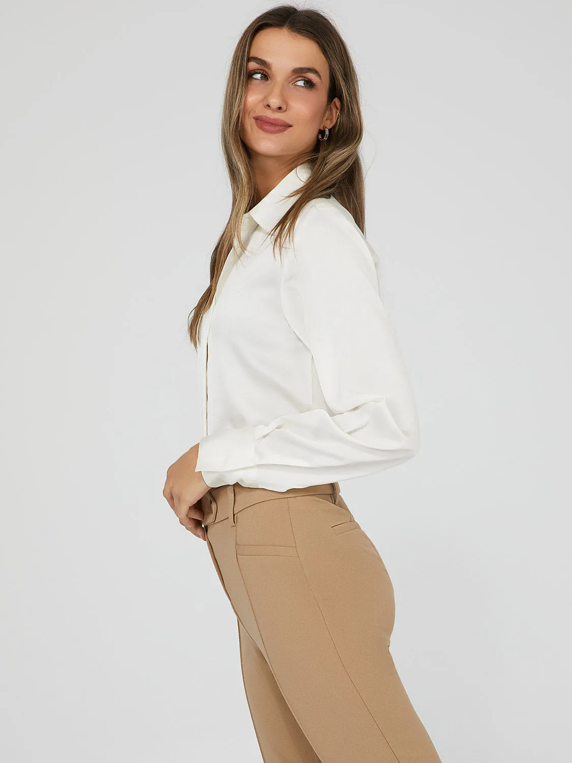 Satin Button Down Blouse sold by Suzy Shier product image thumbnail 3