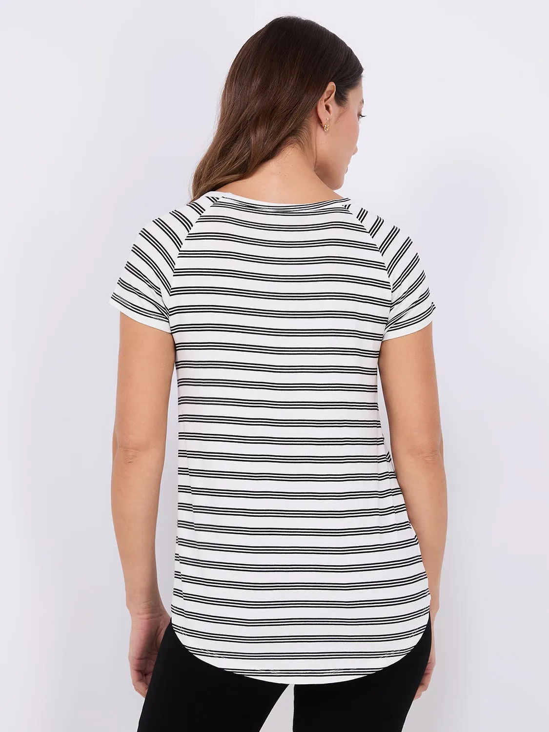 Striped Raglan Sleeve T-Shirt sold by Suzy Shier product image thumbnail 4