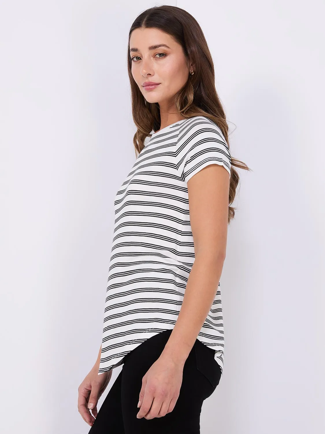 Striped Raglan Sleeve T-Shirt sold by Suzy Shier product image thumbnail 3