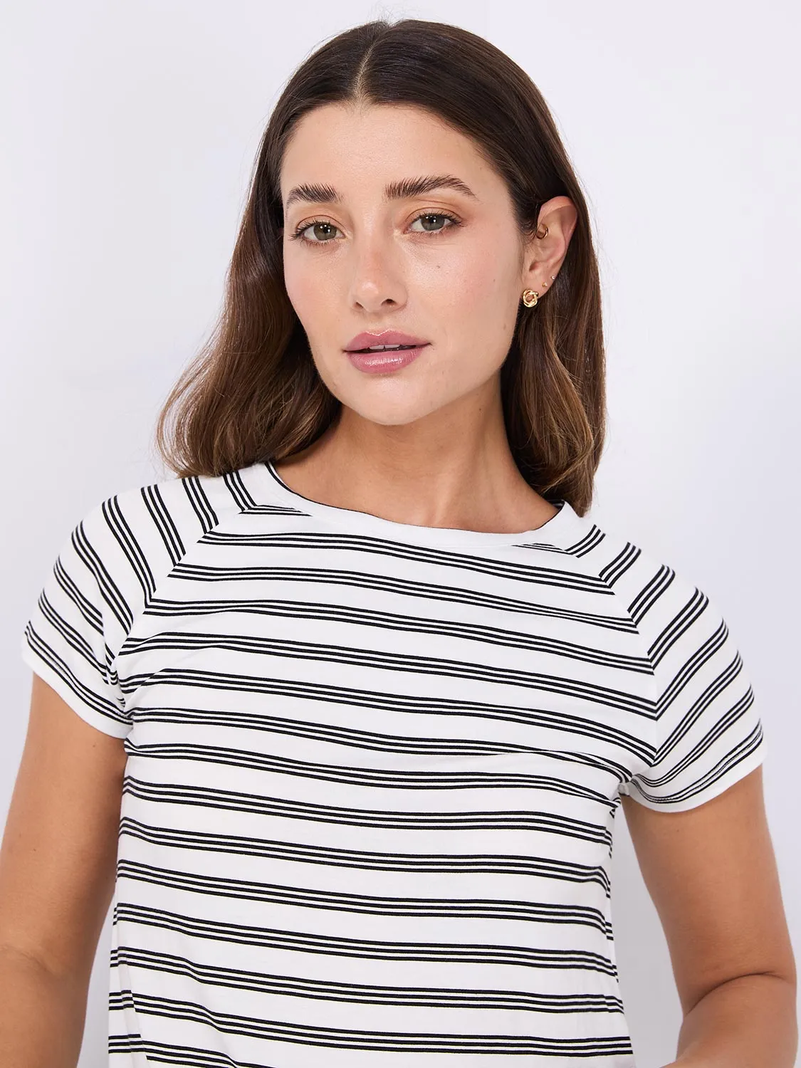 Striped Raglan Sleeve T-Shirt sold by Suzy Shier product image thumbnail 2