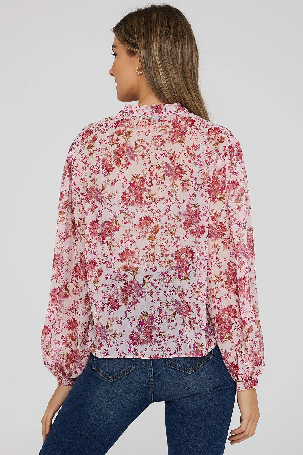 Printed Ruffled Long Sleeve Blouse sold by Suzy Shier product image thumbnail 5