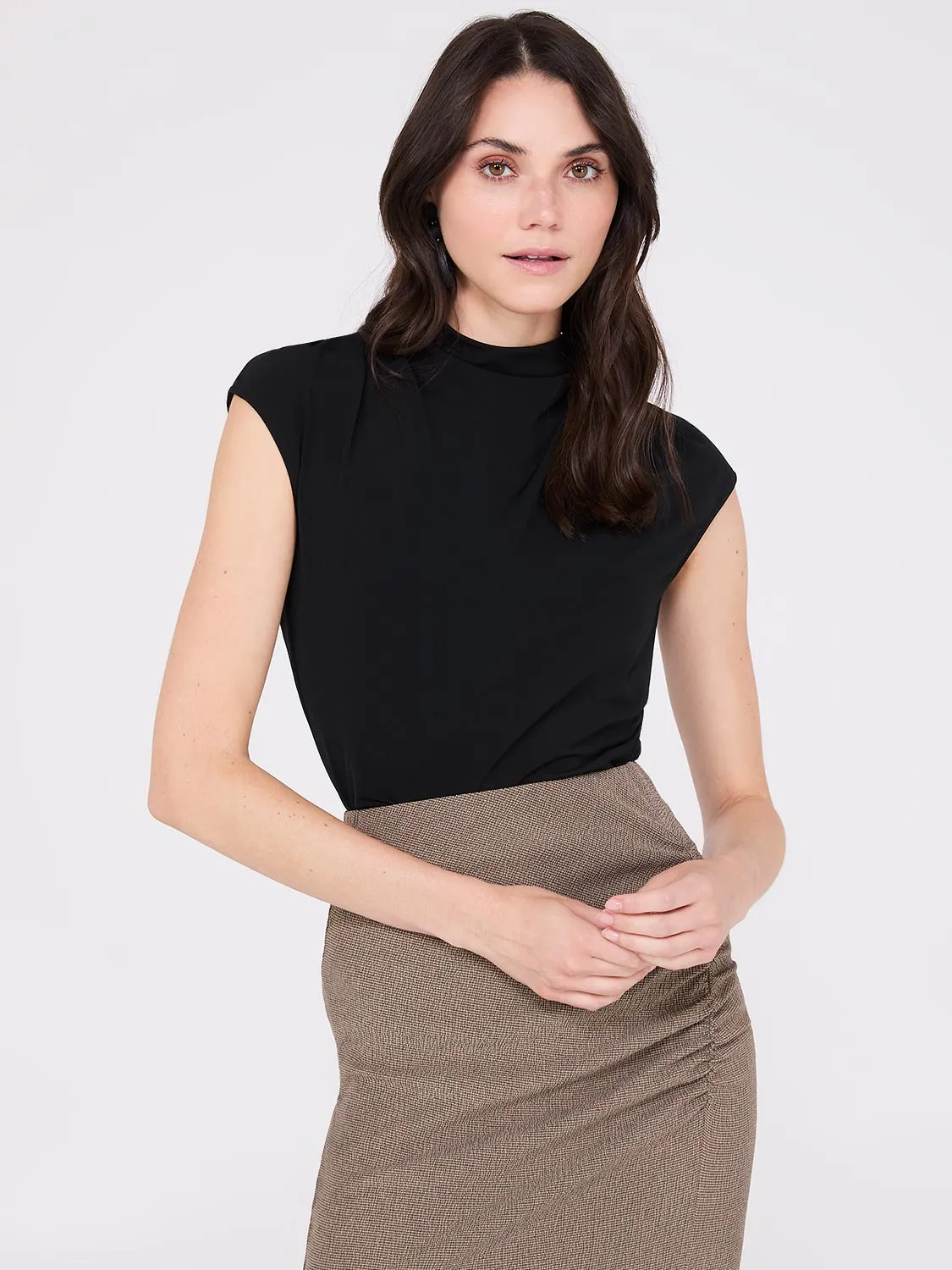 Extended Sleeve Funnel Neck Top sold by Suzy Shier product image thumbnail 5