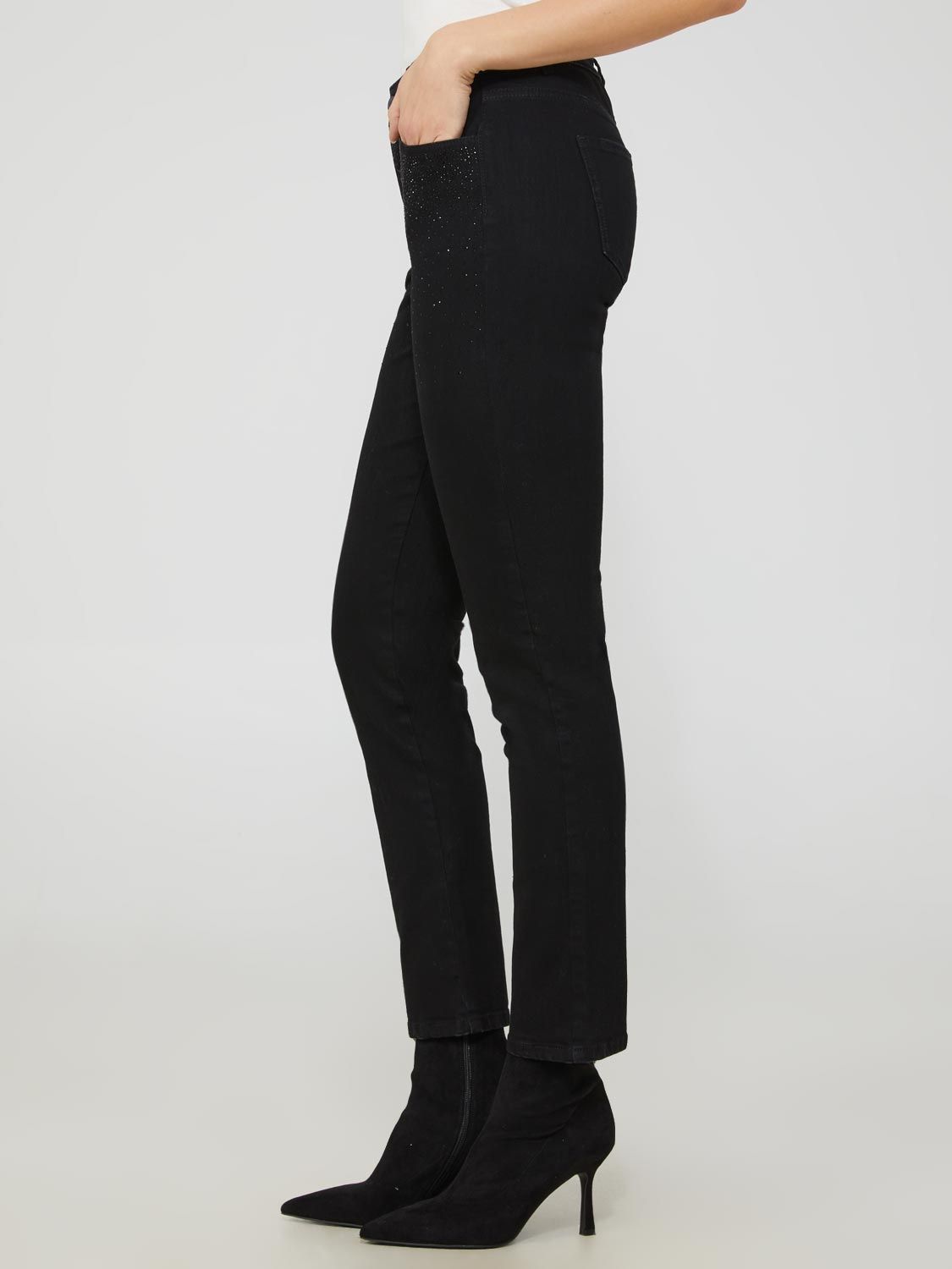 Slim Leg Jeans With Rhinestone Details sold by Suzy Shier product image thumbnail 3