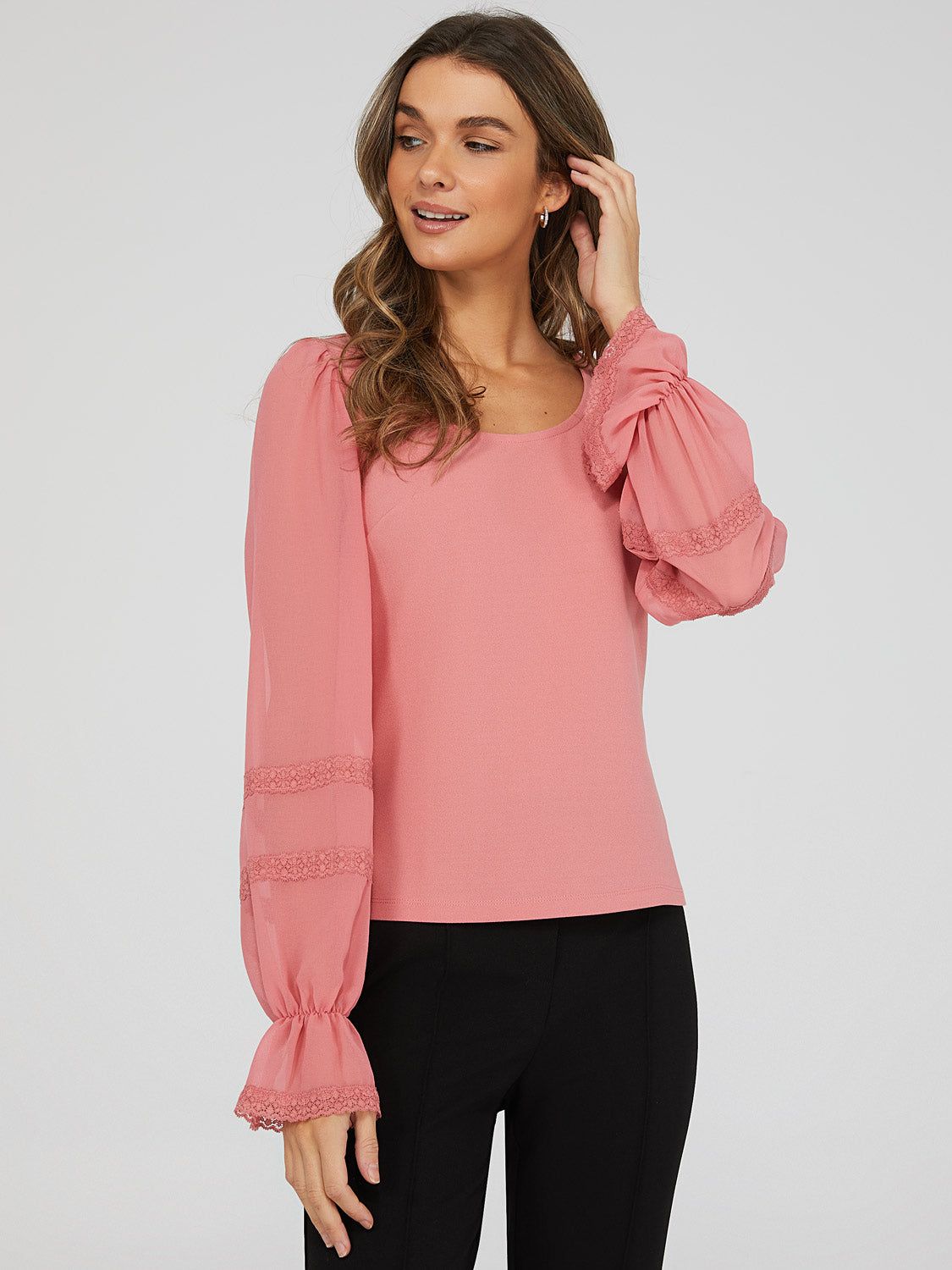 Lace Puff Sleeve Top sold by Suzy Shier product image thumbnail 9