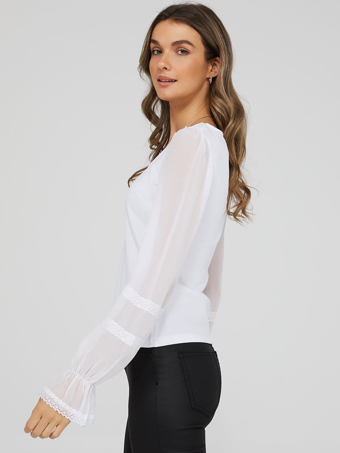 Lace Puff Sleeve Top sold by Suzy Shier product image thumbnail 3