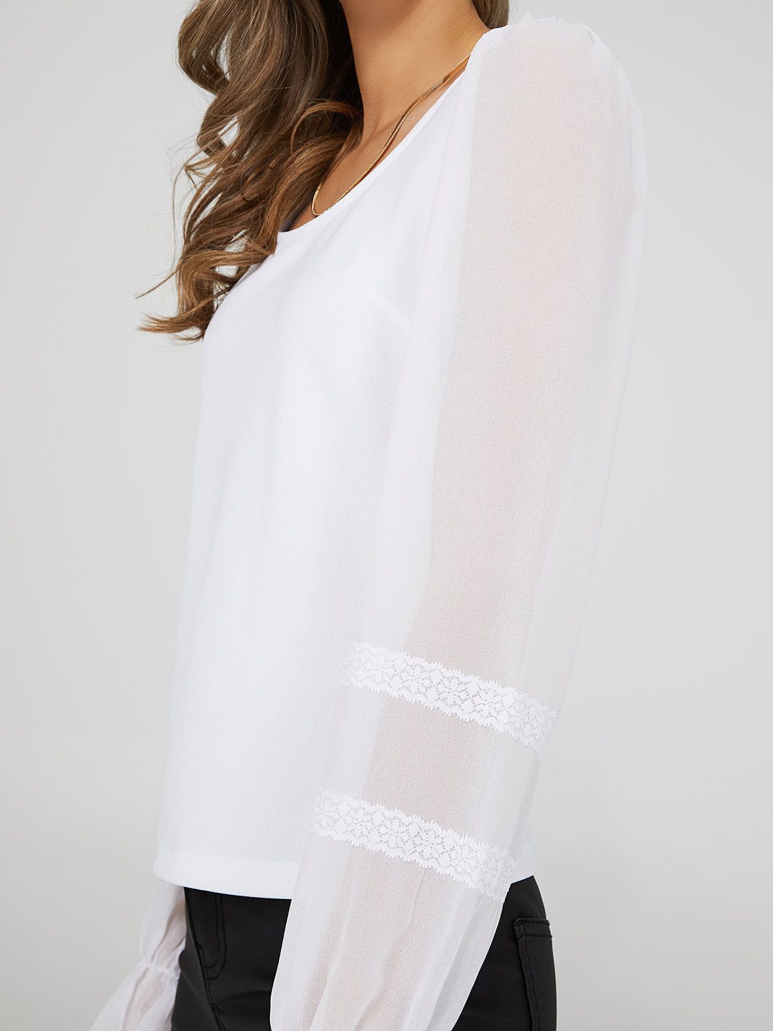 Lace Puff Sleeve Top sold by Suzy Shier product image thumbnail 5