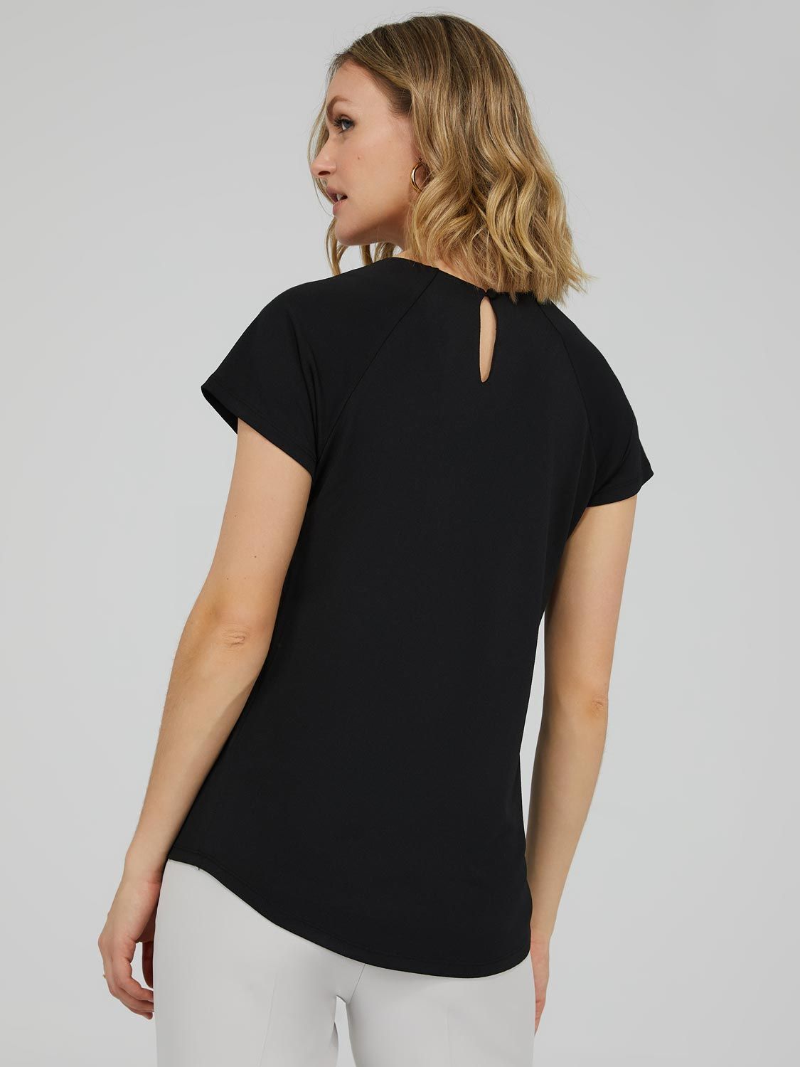 Raglan Sleeve Top With Chain Cut-Out Detail sold by Suzy Shier product image thumbnail 4