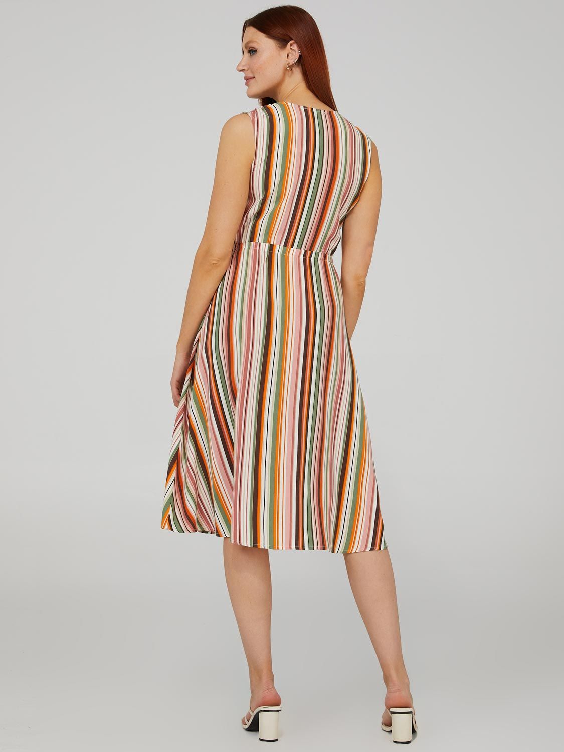 Striped Midi Dress With A-Line Skirt sold by Suzy Shier product image thumbnail 5
