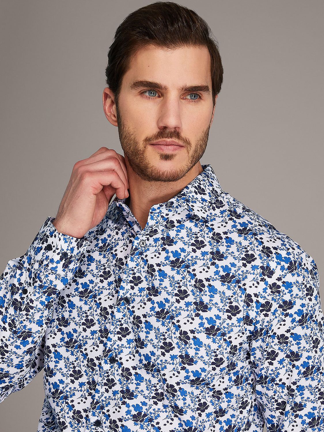 Floral Printed Slim Fit Dress Shirt sold by Suzy Shier product image thumbnail 3