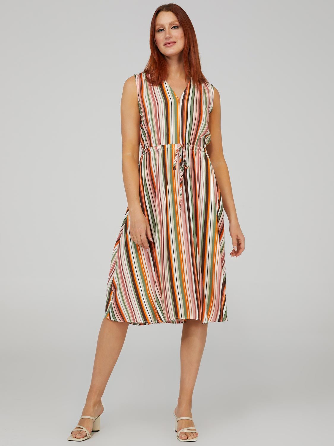Striped Midi Dress With A-Line Skirt sold by Suzy Shier product image thumbnail 3
