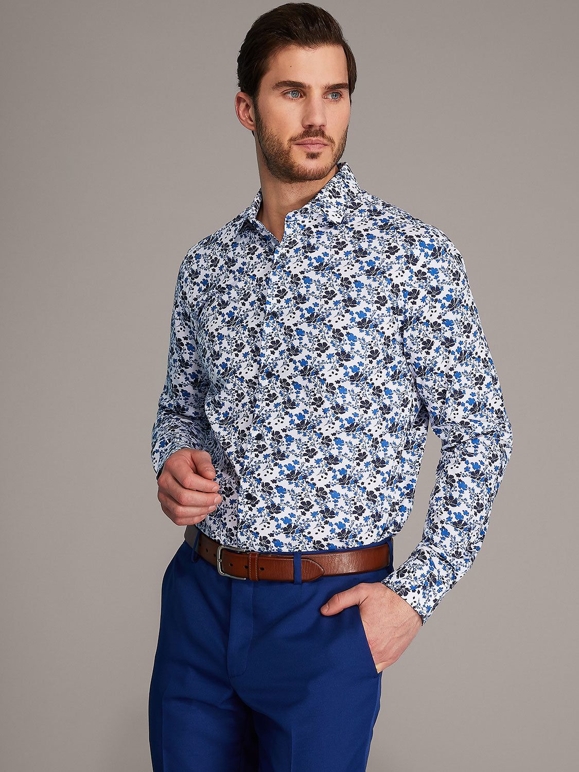 Floral Printed Slim Fit Dress Shirt sold by Suzy Shier product image thumbnail 4