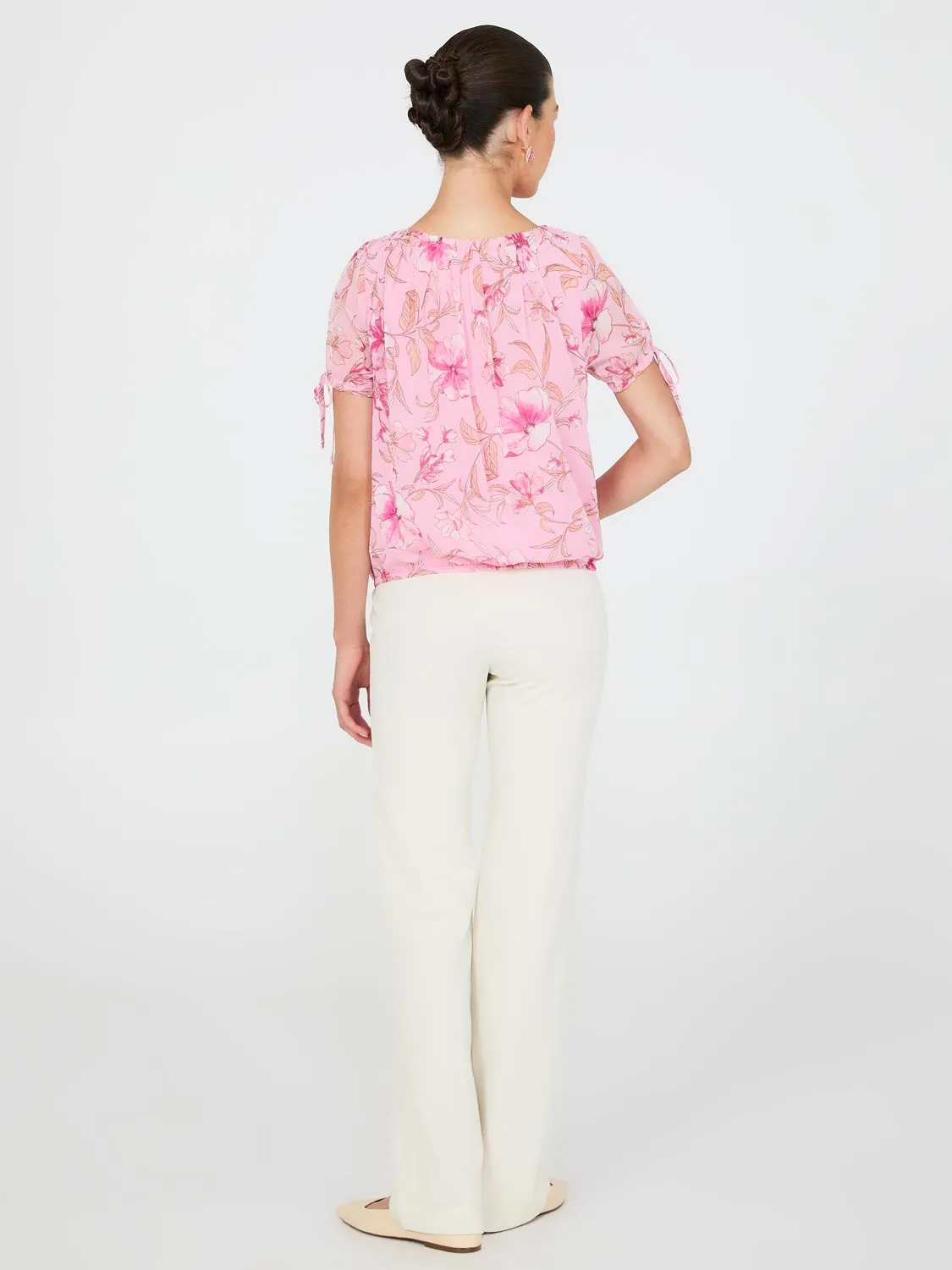 Floral Print Tie-Sleeve Top sold by Suzy Shier product image thumbnail 4