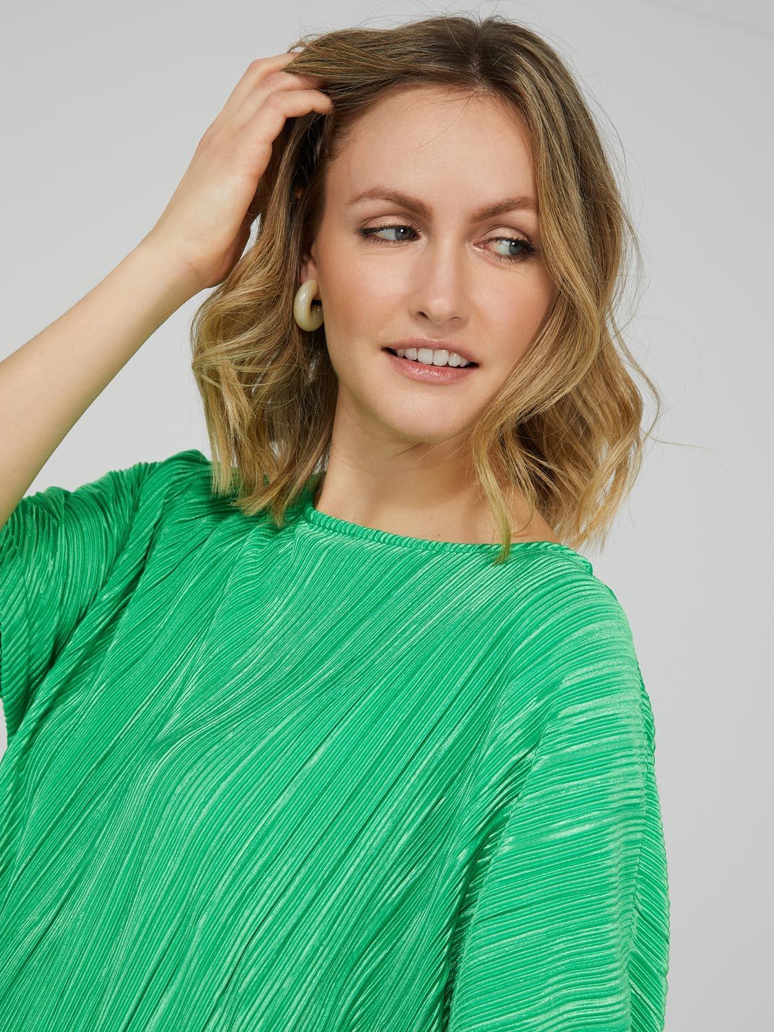 Pleated Dolman Sleeve Round Neck Top sold by Suzy Shier product image thumbnail 2