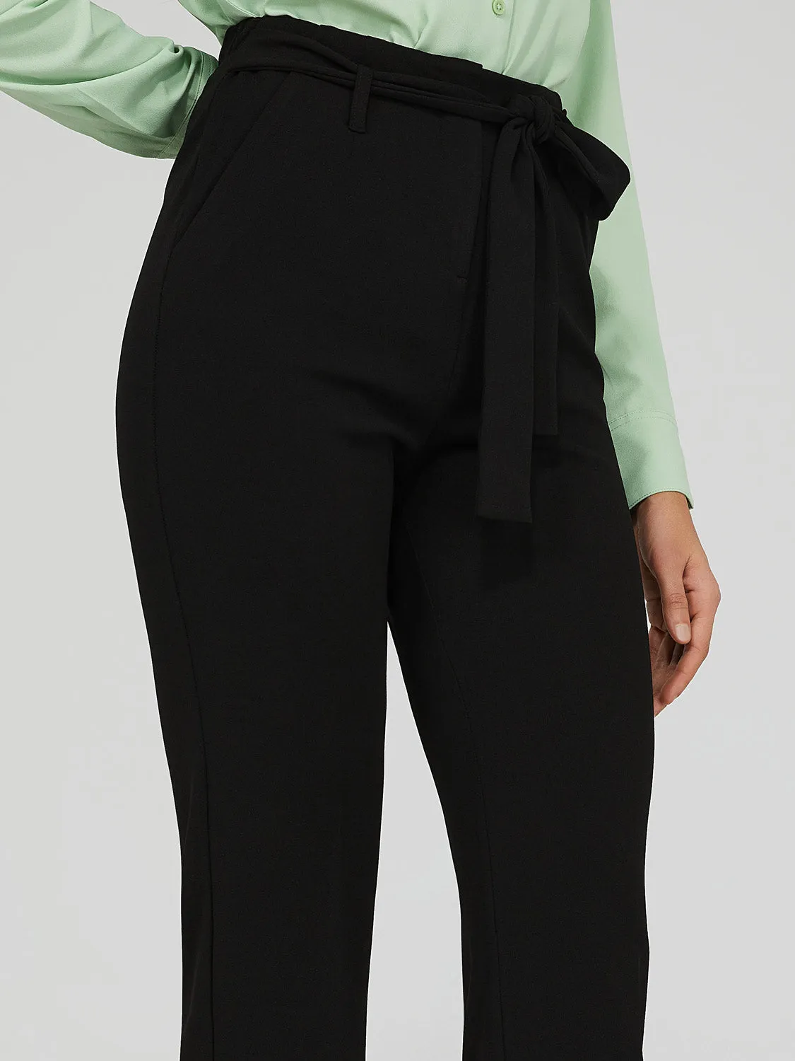 High-Waisted Tie Belt Pants sold by Suzy Shier product image thumbnail 2