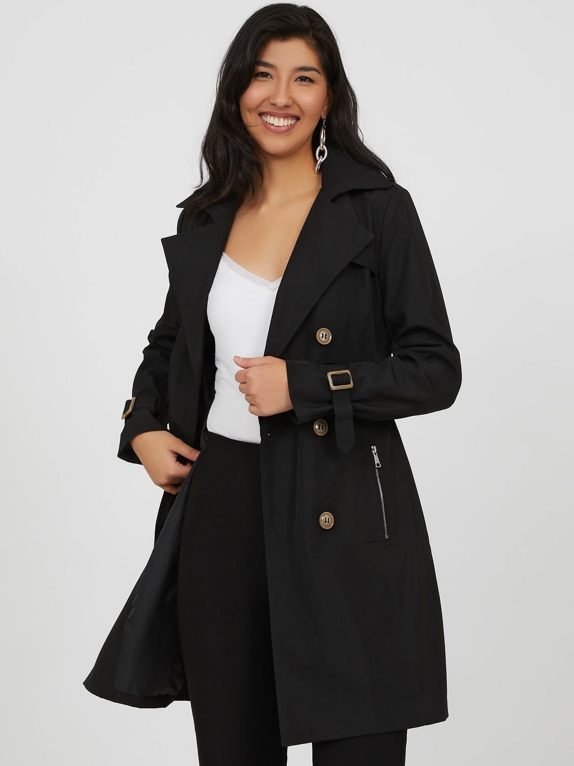 Double-Breast Belted Trench Coat sold by Suzy Shier product image thumbnail 6
