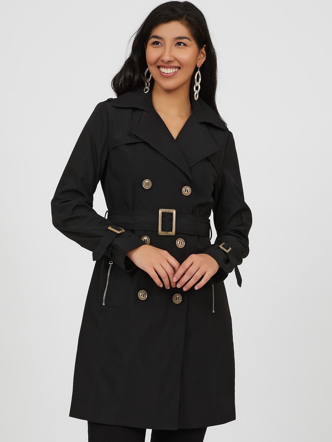 Double-Breast Belted Trench Coat sold by Suzy Shier product image thumbnail 5