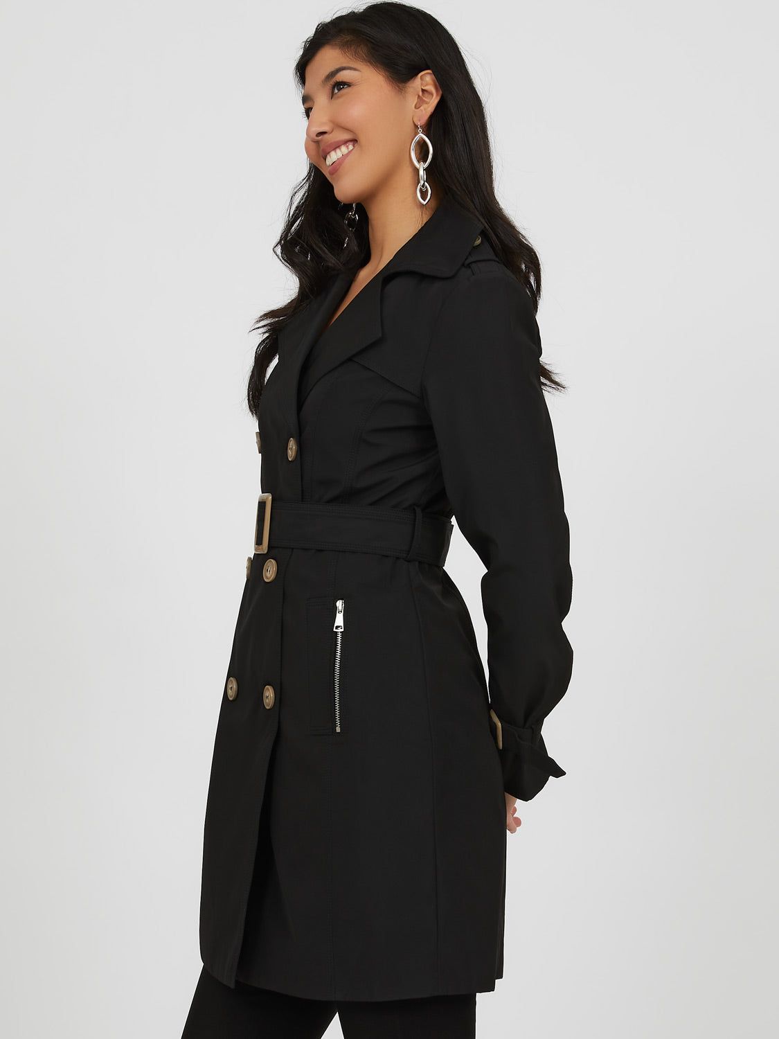 Double-Breast Belted Trench Coat sold by Suzy Shier product image thumbnail 7