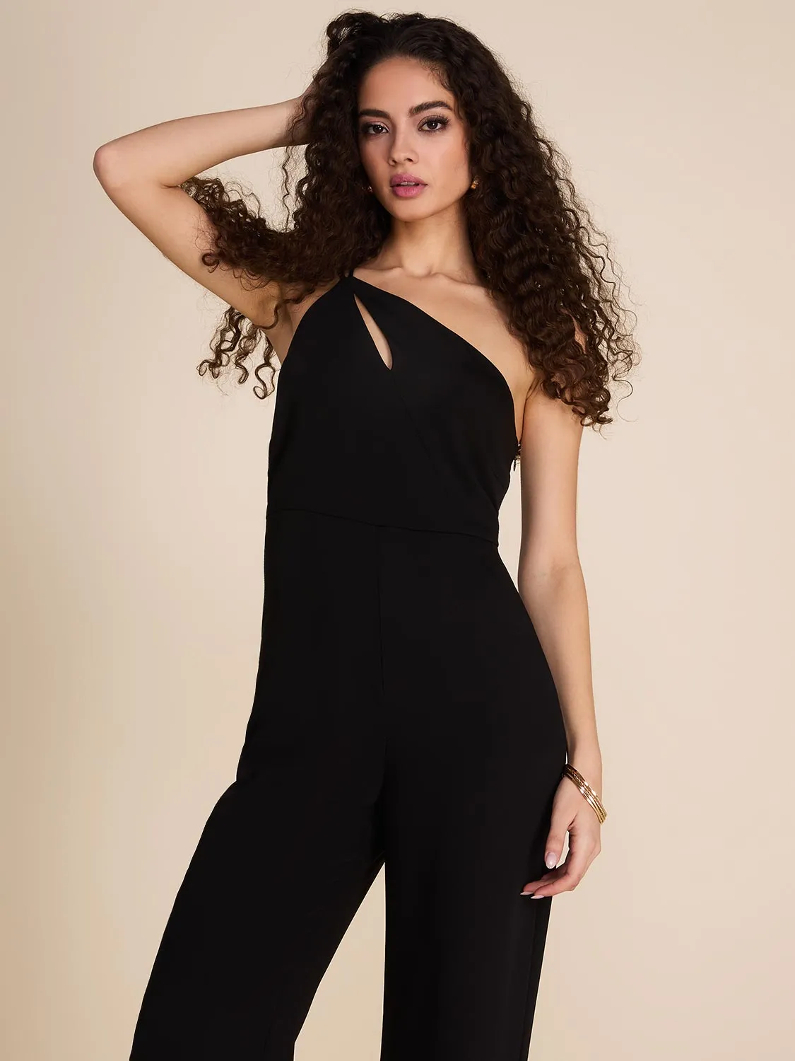 One-Shoulder Straight Leg Jumpsuit sold by Suzy Shier product image thumbnail 2