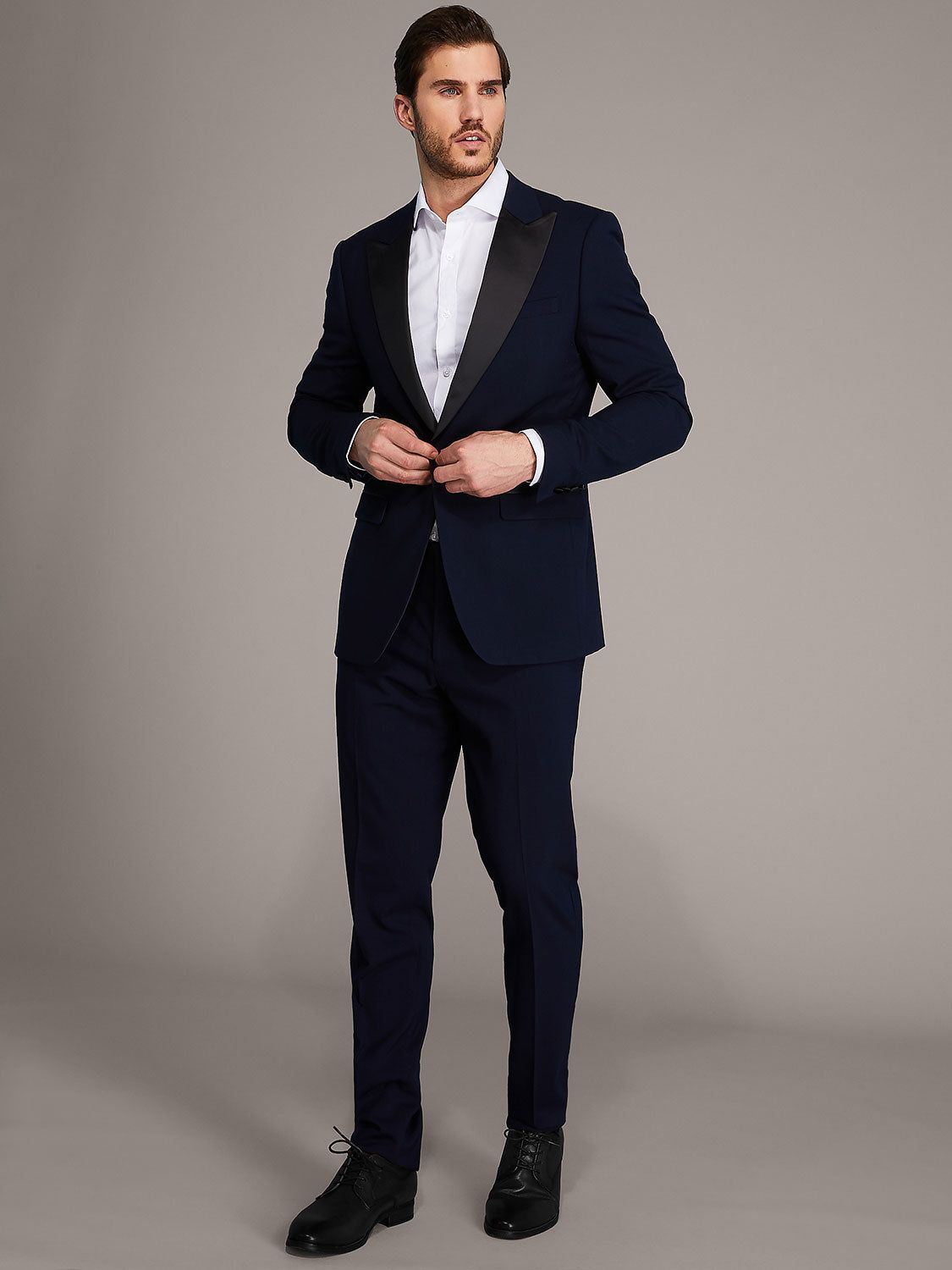 Two-Button Contemporary Fit Tuxedo Suit Jacket With Satin Pique Lapel sold by Suzy Shier product image thumbnail 8