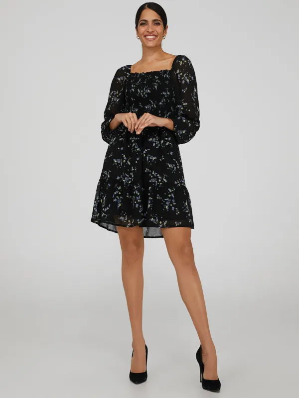 Printed Smocked Dress sold by Suzy Shier