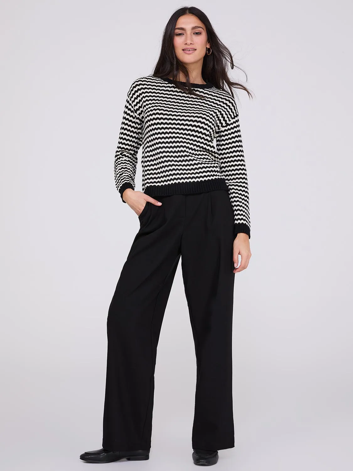 Double Pleated Wide Leg Trousers sold by Suzy Shier
