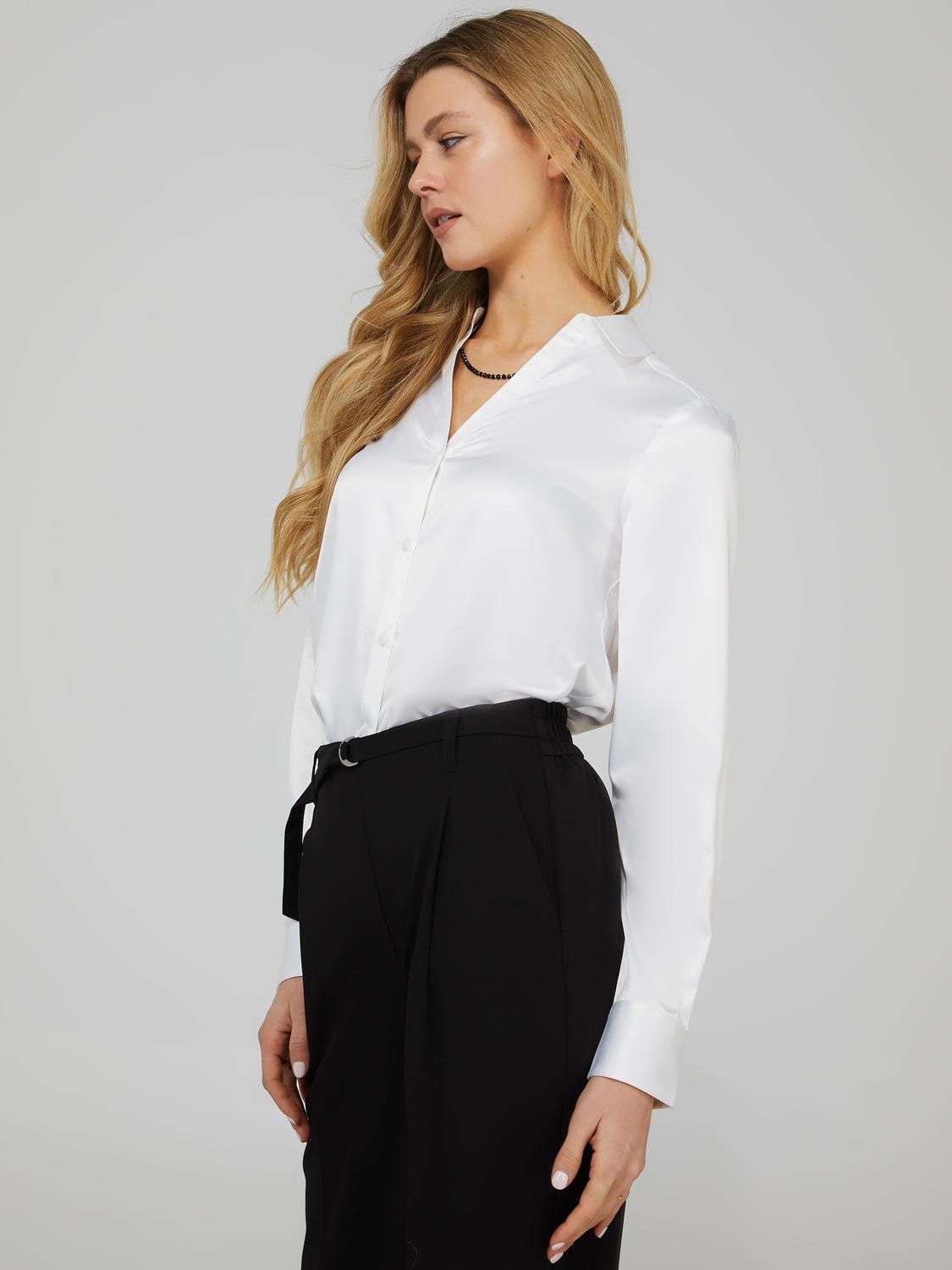Long Sleeve Satin Blouse sold by Suzy Shier product image thumbnail 7
