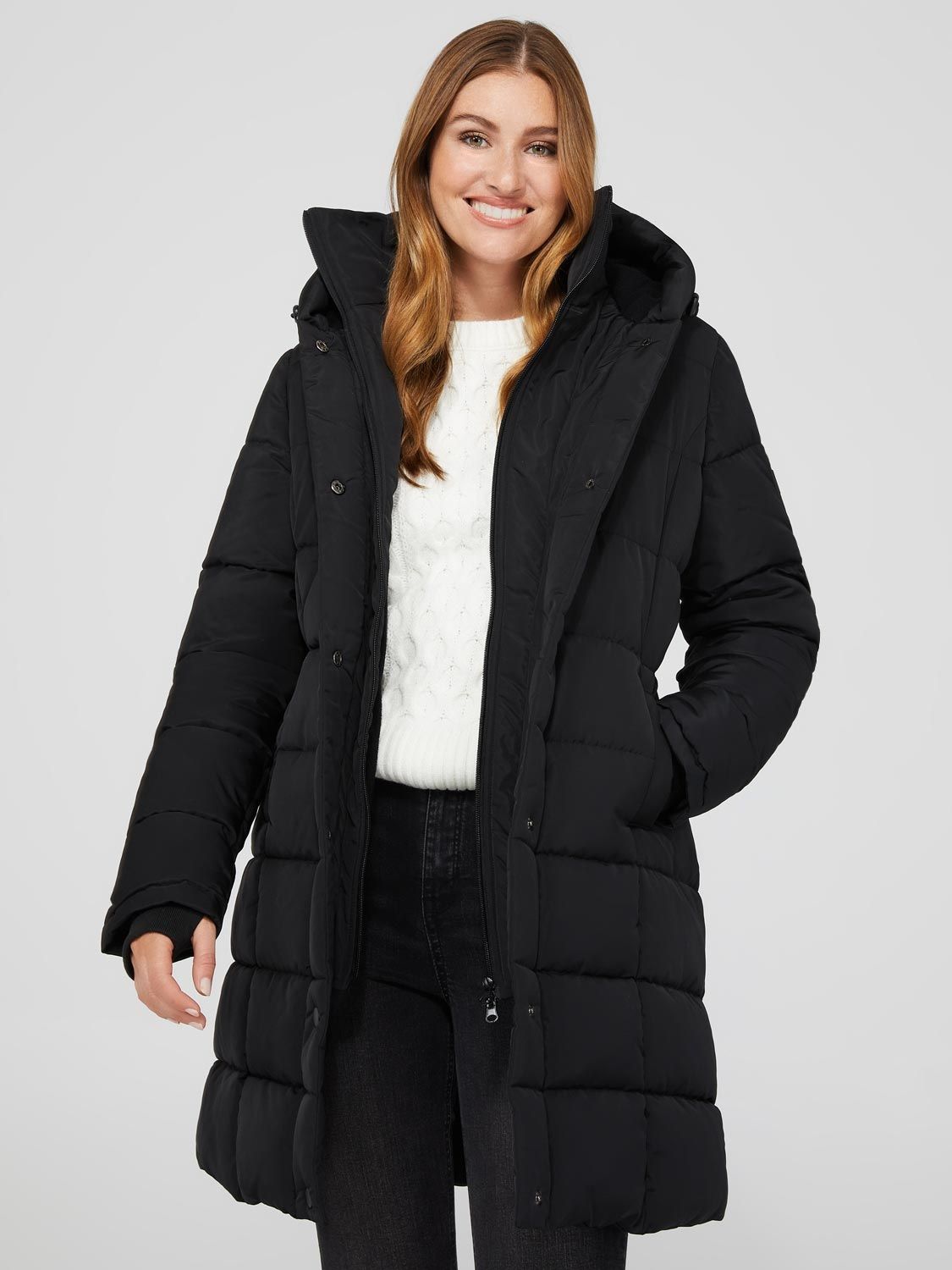 Long Puffer Jacket With Collar sold by Suzy Shier product image thumbnail 3