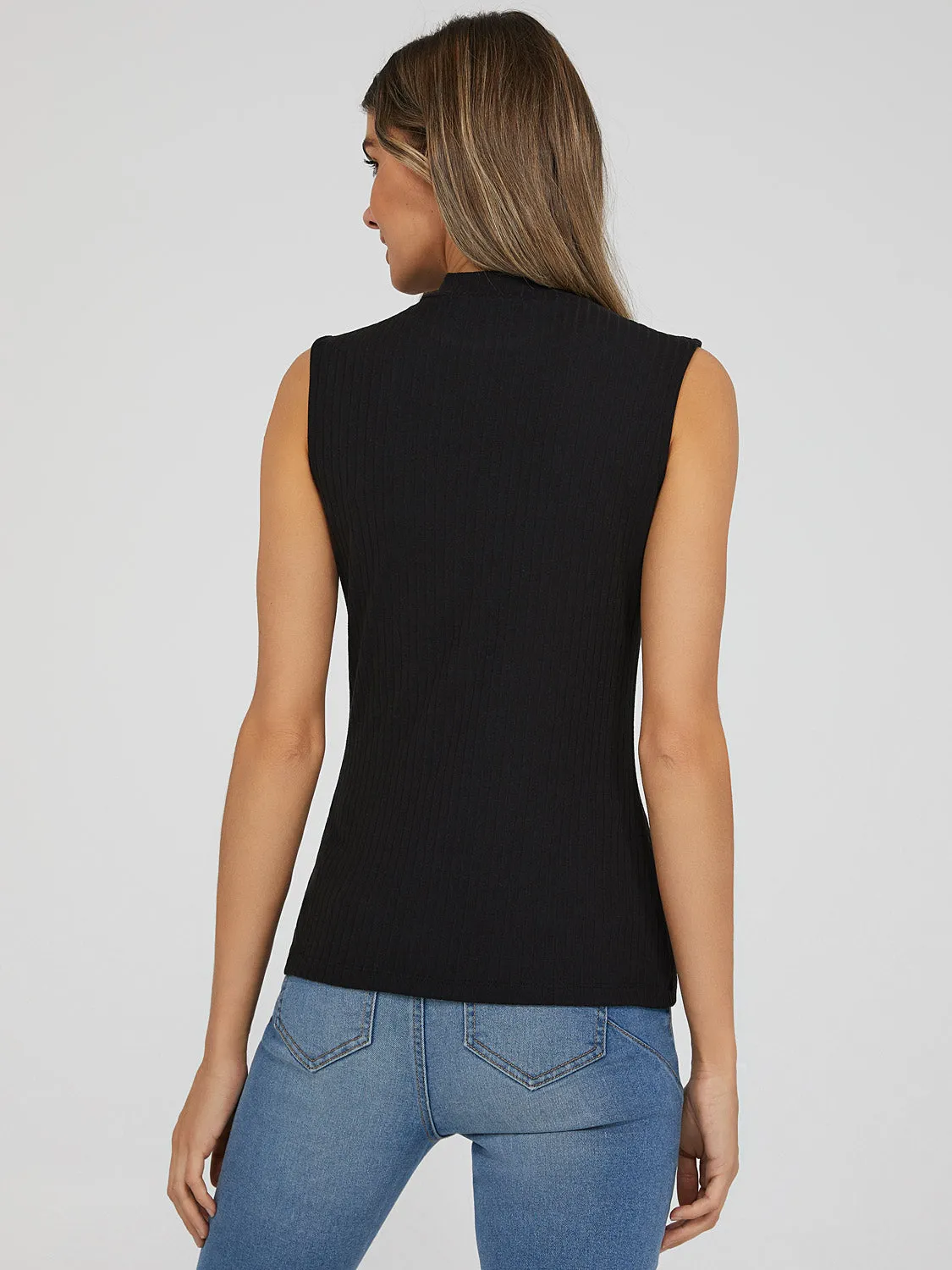 Sleeveless Ribbed Mock Neck Top sold by Suzy Shier product image thumbnail 5