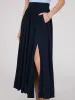 Crinkle Maxi Skirt With Front Slit sold by Suzy Shier