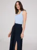 Crinkle Maxi Skirt With Front Slit sold by Suzy Shier