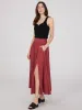 Crinkle Maxi Skirt With Front Slit sold by Suzy Shier