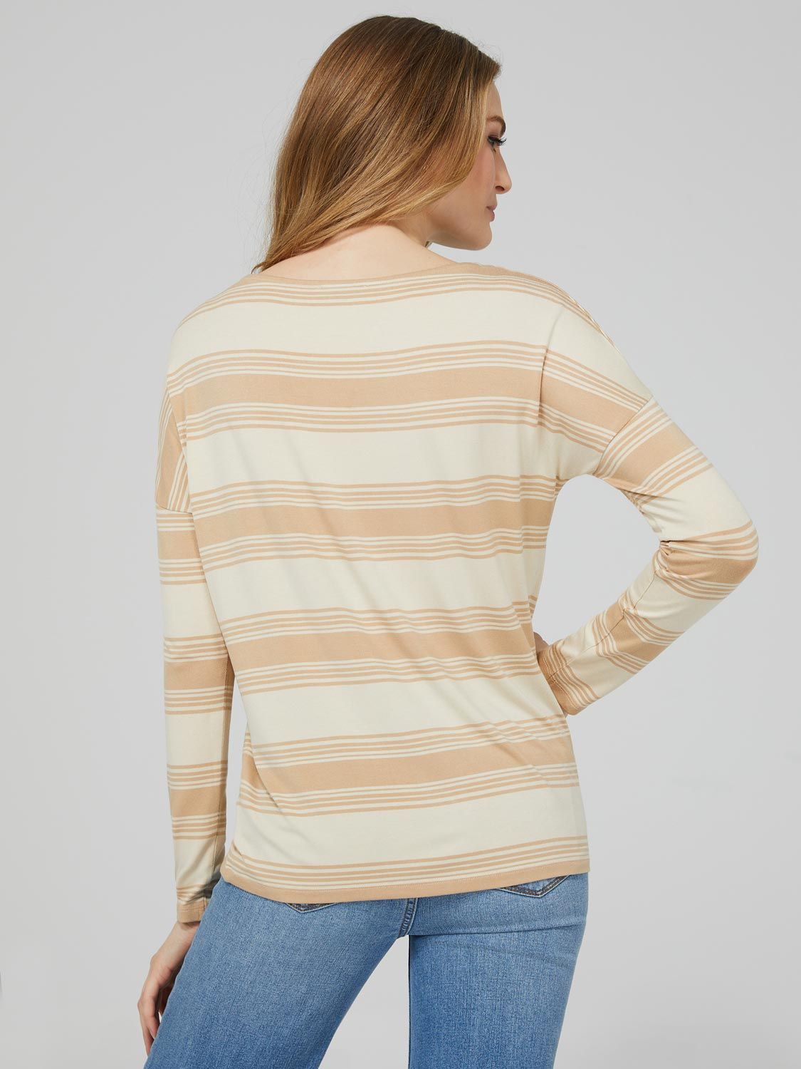 Combo Stripe Long Dolman Sleeve Top sold by Suzy Shier product image thumbnail 4