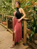 Crinkle Maxi Skirt With Front Slit sold by Suzy Shier