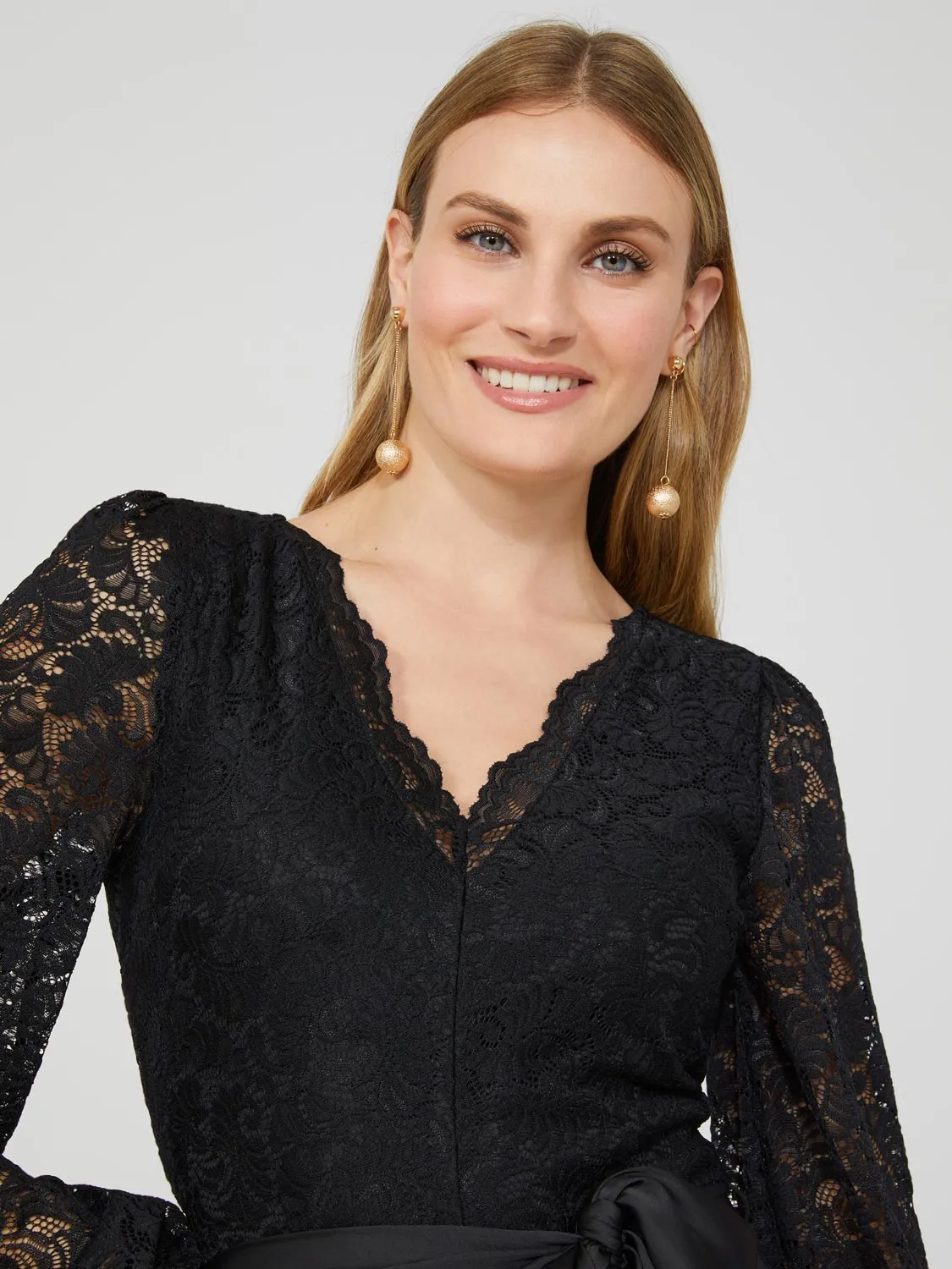 Lace V-Neck Top Jumpsuit sold by Suzy Shier product image thumbnail 2