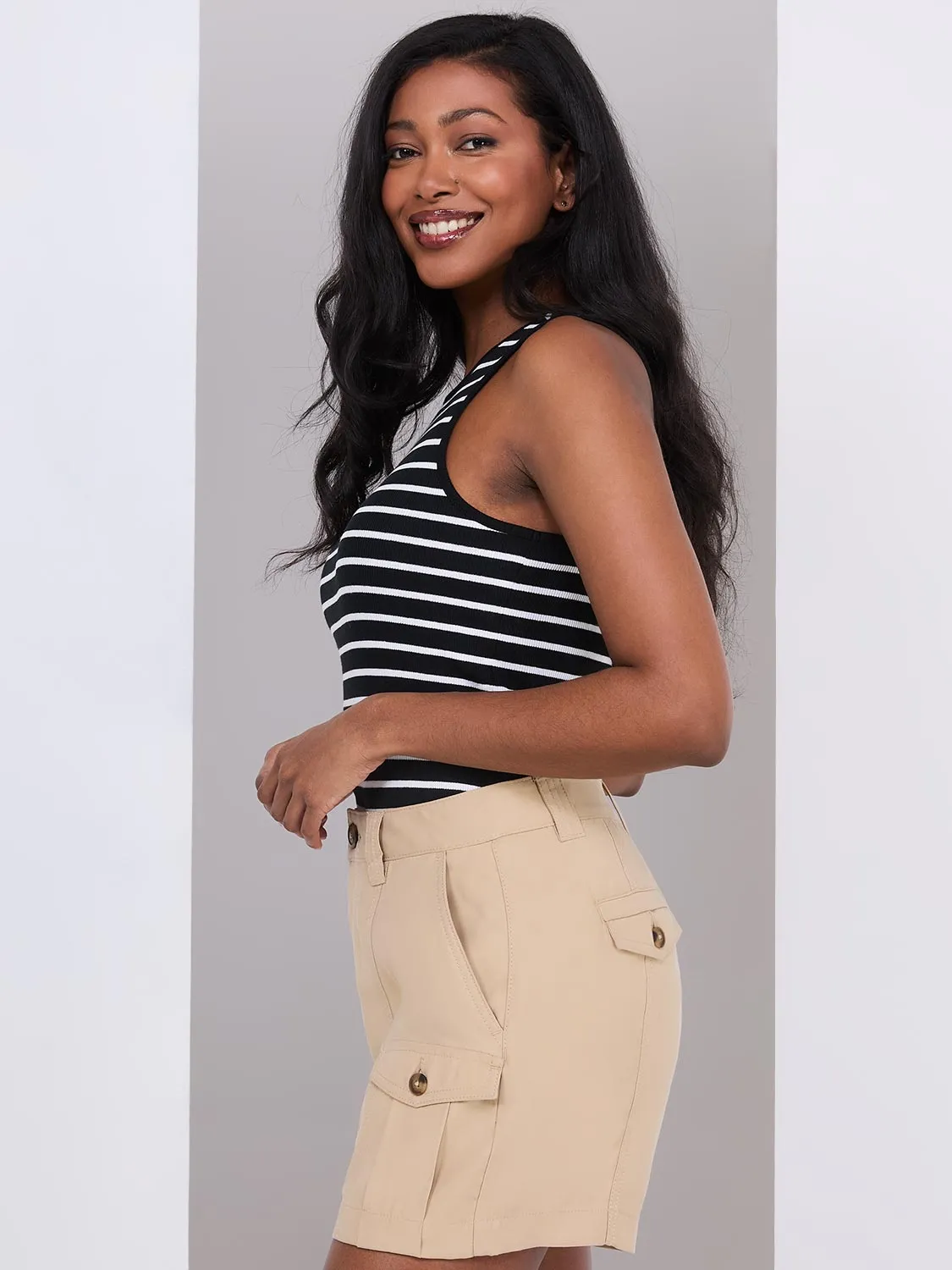 Striped Contrast Tipping Ribbed Tank Top sold by Suzy Shier product image thumbnail 4