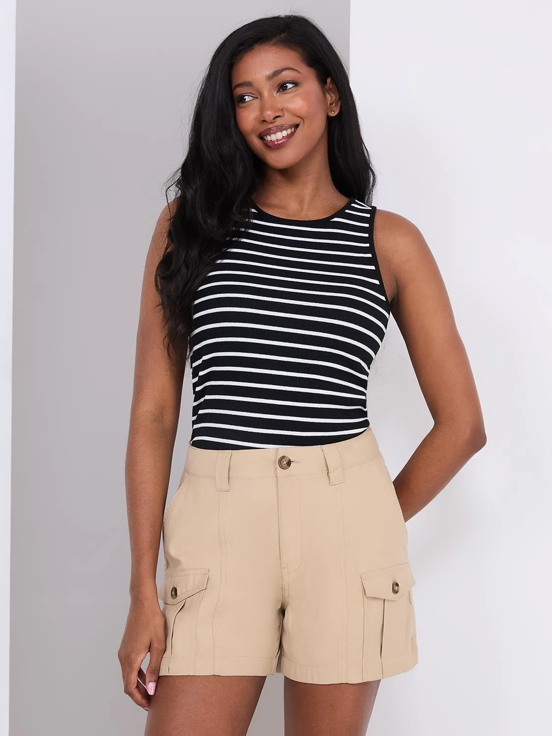 Striped Contrast Tipping Ribbed Tank Top sold by Suzy Shier product image thumbnail 2